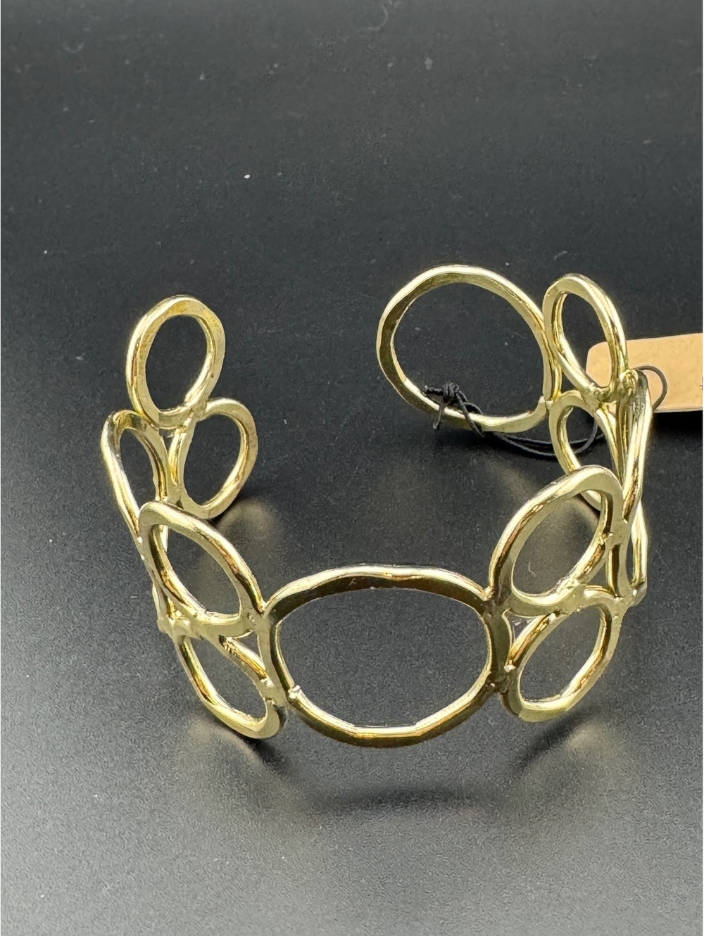 Anju Handcrafted Gold Open Circle Cuff Bracelet